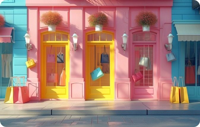 CX_B2C Colorful and modern b2c retail stores