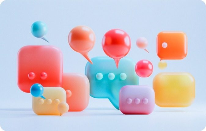 CX_customer_engagement_need Colorful speech and text bubbles